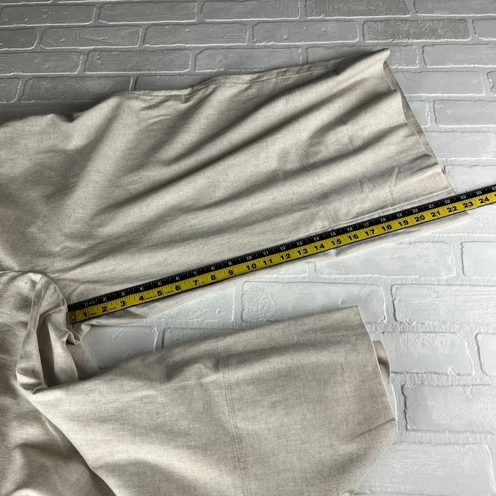 Banana Republic Wide Leg Cropped Pants Womens XXL Beige Linen Cotton Pull On New